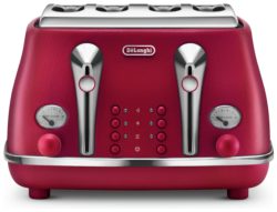 De'Longhi - Elements Four Slice Toaster - Red